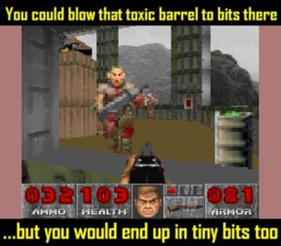 Toxic barrels only added to the fun and chaos of Doom