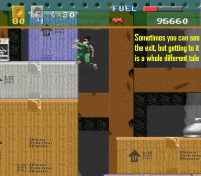 Bit reminiscent to another '93 SNES action title, B.O.B.
