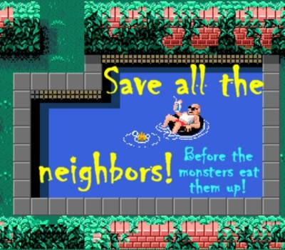 The game opens with 10 neighbors to rescue