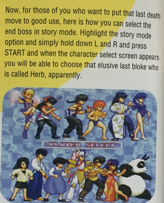 A code to be the boss in a fighting game. How original
