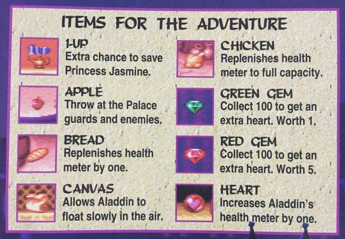 aladdin snes red gems